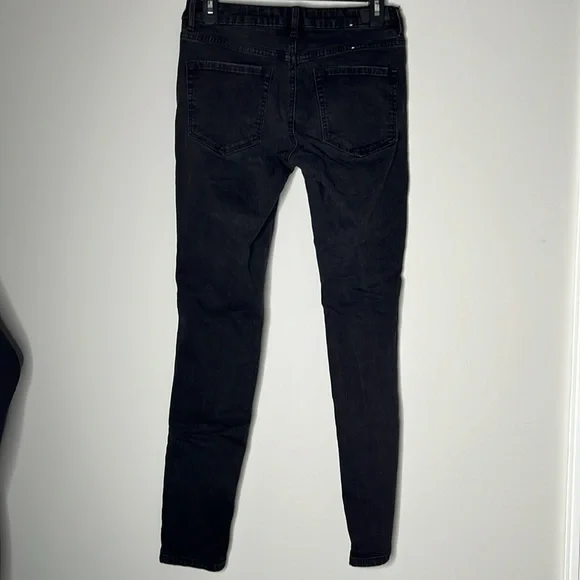 GARAGE Black High Rise Distressed Skinny Jeggings Size 7 - Picture 2 of 8